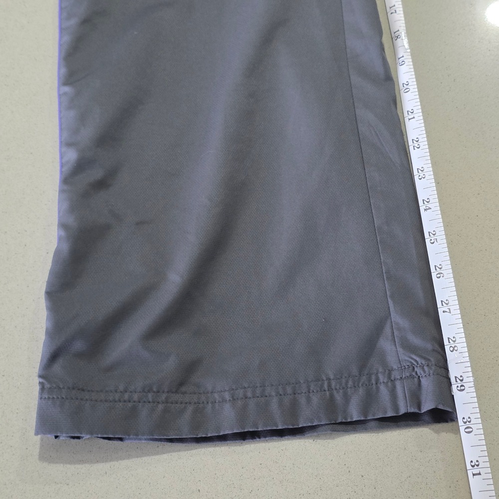 Reebok Mens Small TrackPants Gray Purple Side Stripe Mesh Lined Athletic Joggers - Picture 4 of 9